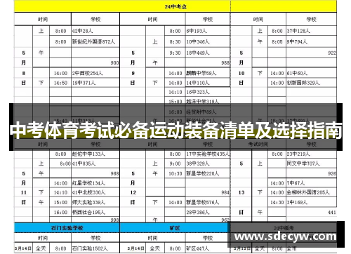 中考体育考试必备运动装备清单及选择指南